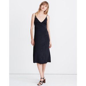NEW Madewell Satin Cami Side-Button Wrap Dress 0